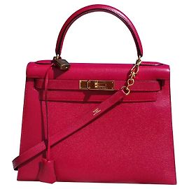 Hermès Kelly Sellier Hermes Red Gold Hdw Handbag Red
