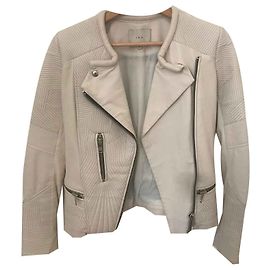 Iro EFIA Lederjacke aus Lammfell cremefarben Aus weiß