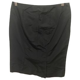 Alexander Mcqueen Jupe crayon en soie noire Noir