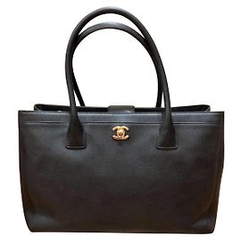 Chanel Black Executive Cerf Tote GHW Black