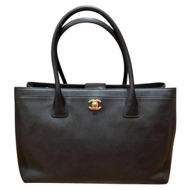 Chanel-Chanel Black Executive Cerf Tote GHW-Black