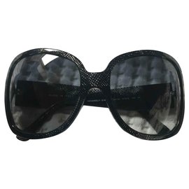Chanel-Oculos escuros-Preto,Azul