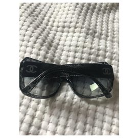 Chanel-Oculos escuros-Preto,Azul