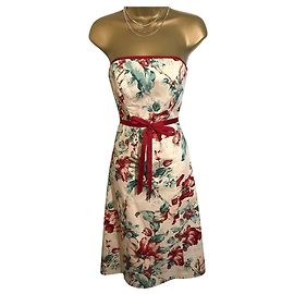 Coast Vestidos Vermelho Verde Creme