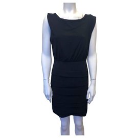 Alice + Olivia Schwarzes Kleid mit Rüschen Schwarz