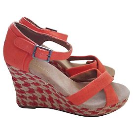 Autre Marque Tom's Sandals Orange Leather Polyester 37.5 Orange