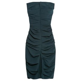 CARMEN MARCH robe drapée Bleu Marine