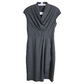 Vestido Max Mara Studio cinza de lã Cinza