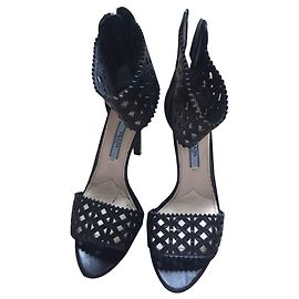 Sandales Prada en cuir noir Noir