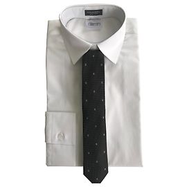 TAGLIA UOMO CAMICIA CHANEL 37 E IL SUO CRAVATTA . Insieme nove , Mai indossato ! Nero Bianco