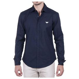 EMPORIO ARMANI NUOVA CAMICIA DA UOMO Blu