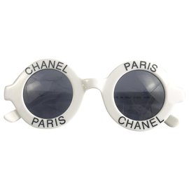 Chanel-Occhiali da collezione Chanel Paris 1990'S-Nero,Bianco