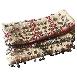 Autre Marque Bolso tipo pochette Orane Beige Algodón Beige