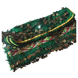 Autre Marque Bolsa pochette Orane de algodão verde Verde
