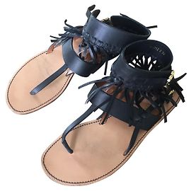Sandales Valentino en cuir noir Noir