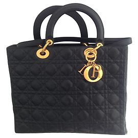 Christian Dior Lady Dior big model caning Black