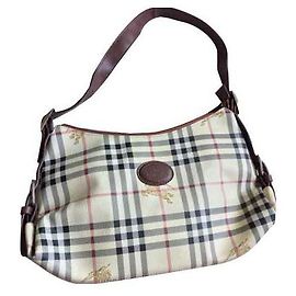 Sac burberry Beige Bordeaux Marron clair