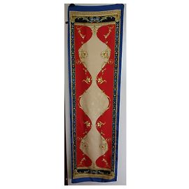 Pierre Balmain Écharpe en soie Rouge Bleu Doré