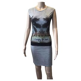 Philipp Plein Kleid aus Baumwolle Grau Grau