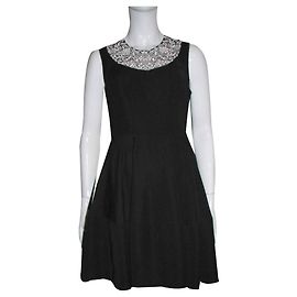 Autre Marque Agulha e Fio Vestido preto com renda Preto Branco