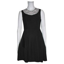 Autre Marque-Needle & Thread Schwarzes Kleid mit Spitze-Schwarz,Weiß