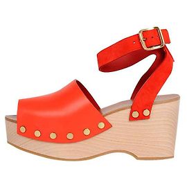 Céline CELINE CLOGS SANDALE EN CUIR NEUF Rot