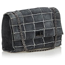 Chanel-Borsa a tracolla patchwork in rieletto grigio Chanel-Altro,Grigio