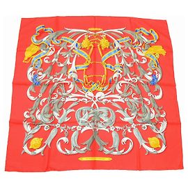 Pañuelo Hermès "Le Mors à la Conétable" Roja