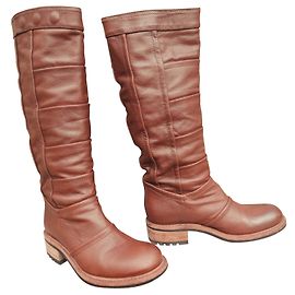 Free Lance Biker Model Boots 4 Piece Boot condition New Brown
