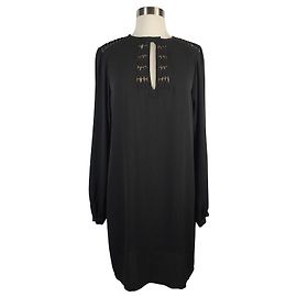 Diane Von Furstenberg DvF Florina Seidenkleid Schwarz