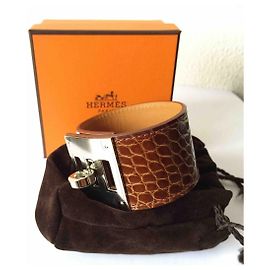 Impressionante pulseira de cachorro Hermès Kelly, Jacaré de mel, raro Outro