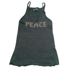 Zadig & Voltaire Regata Peace Seda Algodão Verde Cinzento Outro