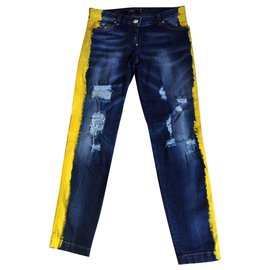 Philipp Plein-Jeans im Boyfriend-Stil-Blau