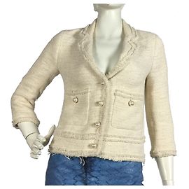 Zara Creme Tweedjacke Roh