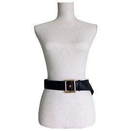 Cinto de Couro Vintage Karl Lagerfeld Preto