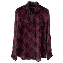 The Kooples Burgunder kariertes Tartanhemd die kooples Lila