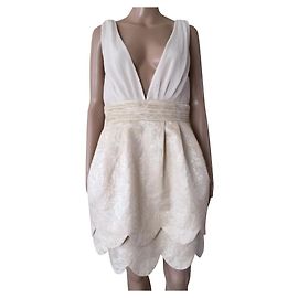 Autre Marque H&M Cream Polyester Dress Size 42 Cream