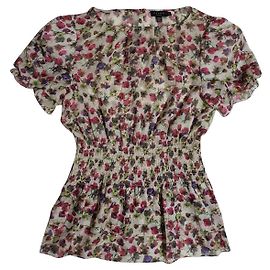 Ted Baker Blumen Bluse Polyester M Mehrfarben