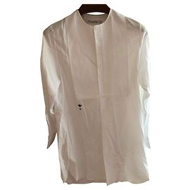 Túnica Christian Dior de algodão branco Branco