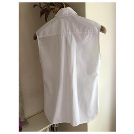 Hermès-Camisa de algodón sin mangas de Hermès-Blanco
