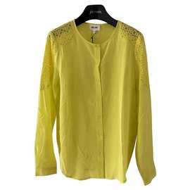 Bel Air Camicia di seta gialla Giallo