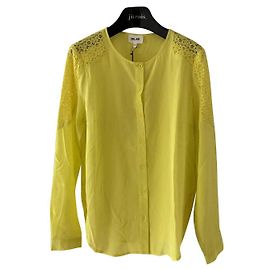 Bel Air Camisa de seda amarilla Amarillo