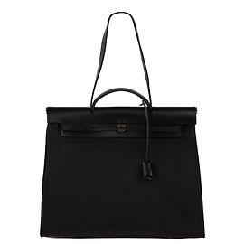 Hermès BAG HERMES HERBAG 38 black leather and canvas, new condition! Black
