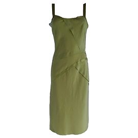 Vestido de seda con bordes crudos de Philosophy Di Alberta Ferretti Verde