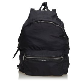 Yves Saint Laurent Sac à dos pliable en nylon noir YSL Noir