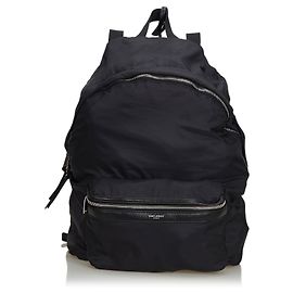 Yves Saint Laurent YSL Black Nylon Foldable Backpack Black