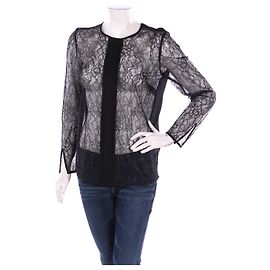 By Malene Birger schwarze Spitzenbluse Schwarz