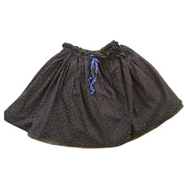 Autre Marque-Lili Gaufrette Skirts-Dark brown