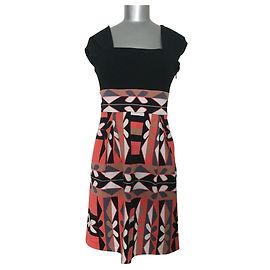 Vestido Tibi Courthouse sem mangas multicolorido de viscose Multicor