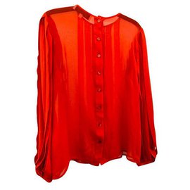 Autre Marque-Belle Of London Silk crepe blouse-Orange